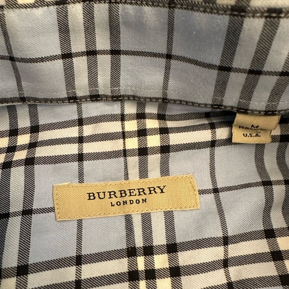 Burberry London Nova Blue Check Button Up Long Sleeve Shirt - Picture 4 of 5